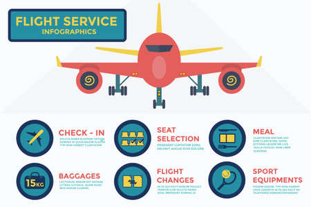 Flight service infographics,vector,illustration.のイラスト素材