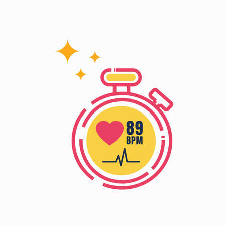 Heart rate Smart watch, flat design.の写真素材