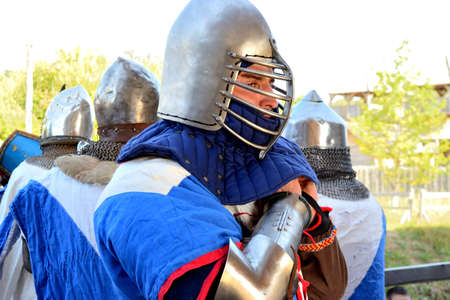 International Championship on the historical medieval battle \"Call of heroes.\" It passes near Kiev, in the village of Kopachev, Ukraine, 19-20 September 2015. のeditorial素材