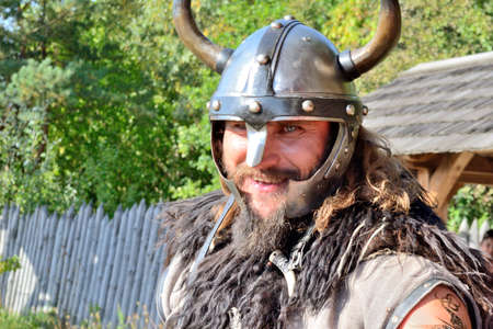 International Championship on the historical medieval battle \"Call of heroes.\" It passes near Kiev, in the village of Kopachev, Ukraine, 19-20 September 2015. のeditorial素材