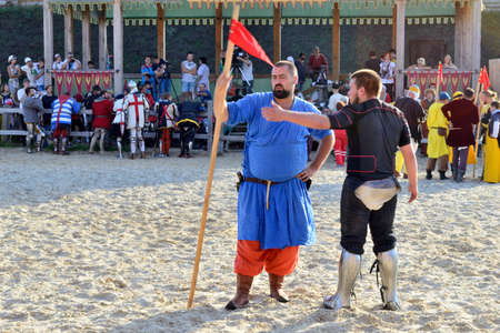 International Championship on the historical medieval battle \"Call of heroes.\" It passes near Kiev, in the village of Kopachev, Ukraine, 19-20 September 2015. のeditorial素材