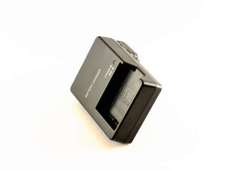 Isolated image. battery charger black colorの写真素材