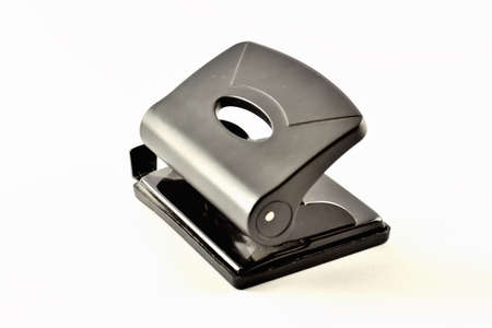 Isolated image. office punch with traces of the intended use of black.の写真素材