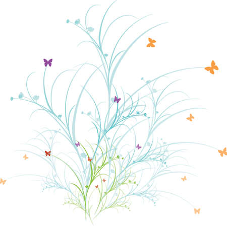 Floral background with butterflyのイラスト素材
