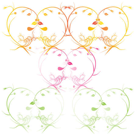 Abstract floral background. Vector heart with flower petals. Element for design.のイラスト素材