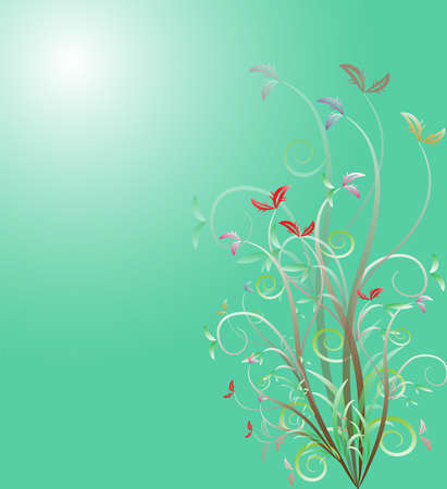 green floralのイラスト素材