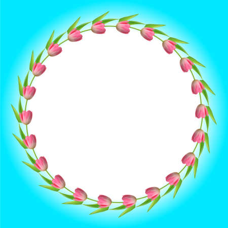 Tulip flowers isolated. Vector illustrationのイラスト素材