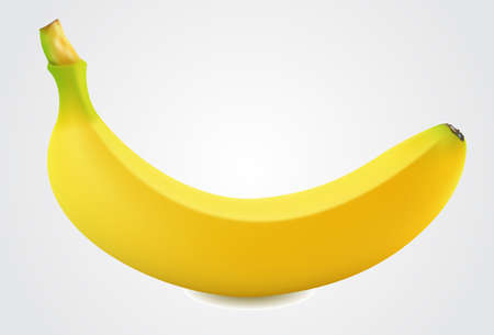 One banana on white backgroundのイラスト素材