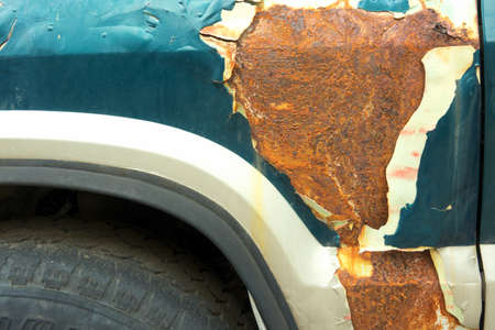 Water drop from the old roof in raining dayの写真素材