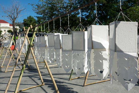 vintage lamp decorative in home, lamp modern style, By far the Lanna lanterns used as household appliances. There are a lot of northern Thailand.の写真素材