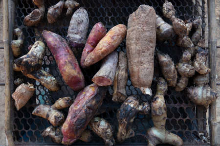 cassava burned foodの写真素材
