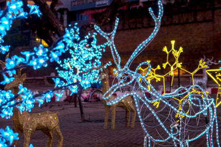 christmas lightsの写真素材