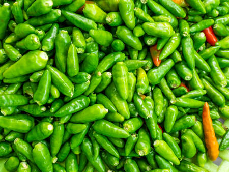 Green hot chili peppers