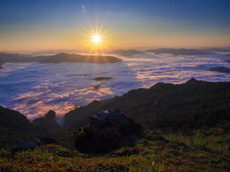 Pha Tung Mountain at Chiang Rai , Thailandの写真素材