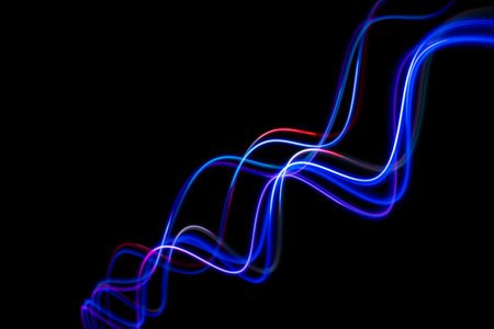 Abstract technology banner design. Digital neon lines on black background.