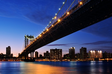 Amazing view to new york city bridge の写真素材