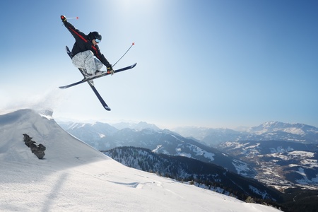 Jumping skier Jumping skier