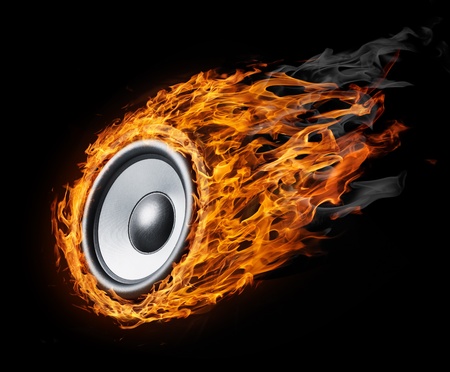Burning speaker - design backroundfor postersの写真素材