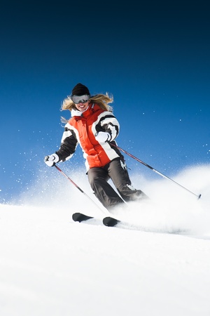 Girl On the Skiの写真素材