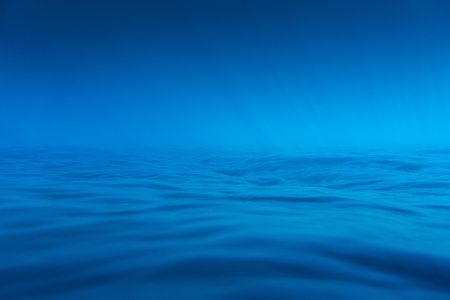 Underwater sea photo. Soft blue background image.の写真素材