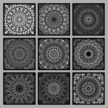 Vintage doodle mandala ornament in Indian style background. Indian, Islam, Arabic, ottoman motifs. Vintage design elements, or save the date hand drawn background.のイラスト素材