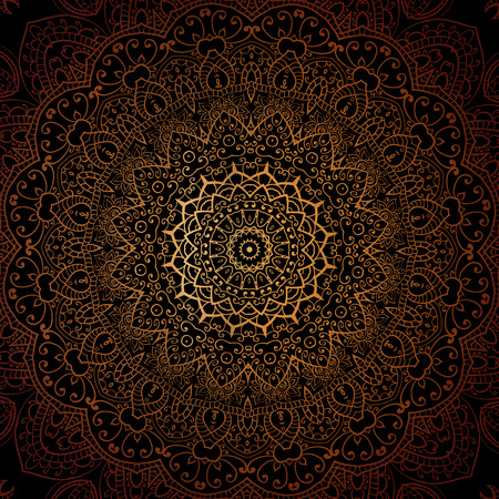 Vintage doodle mandala ornament in Indian style background. Indian, Islam, Arabic, ottoman motifs. Vintage design elements, or save the date hand drawn background.のイラスト素材