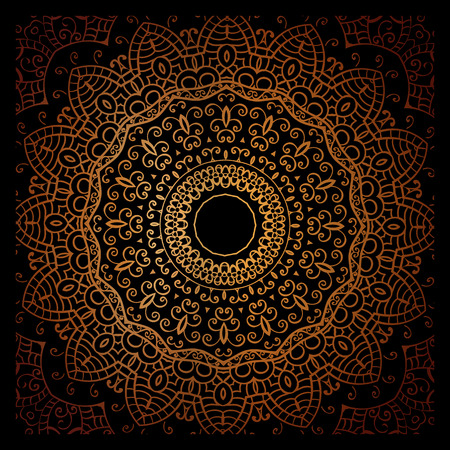 Vintage doodle mandala ornament in Indian style background. Indian, Islam, Arabic, ottoman motifs. Vintage design elements, or save the date hand drawn background.のイラスト素材