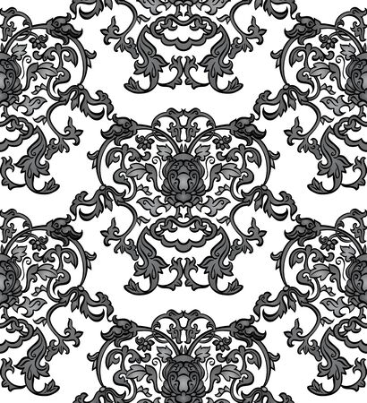 Vintage design element in Eastern style. Vector seamless pattern with floral ornament. Traditional arabic decor on light background.のイラスト素材