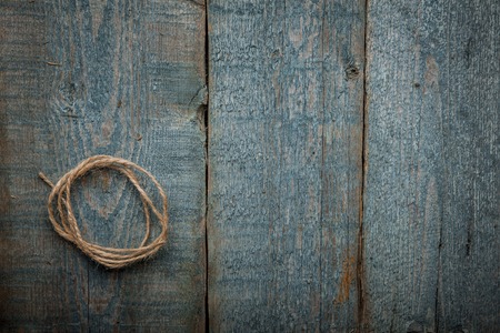 skein of twine on a wooden backgroundの写真素材