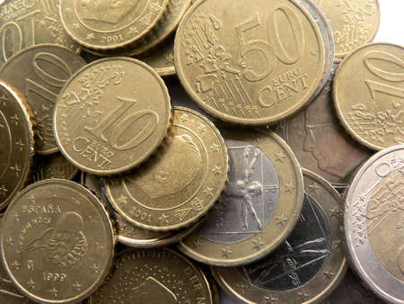 Pile of euro coins