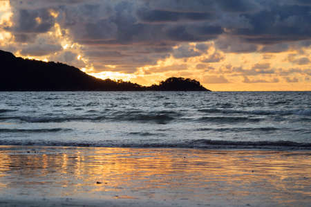 View of the beautiful sunset over the Andaman sea.の写真素材