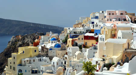 View of the city of Oia on the island of Santorini, Greece.の写真素材