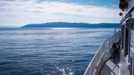 View of lake Baikal from a tourist boat.の写真素材