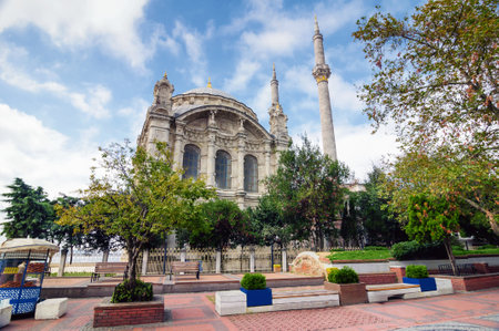 Ortakoy mosque, Great mosque of Medgidia, Istanbul Turkeyの写真素材