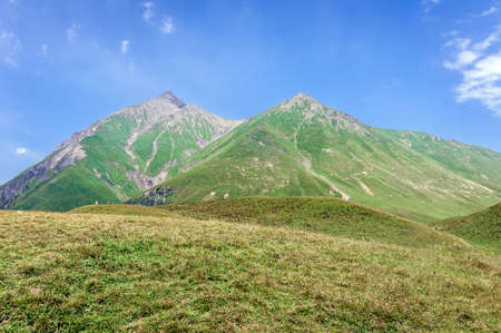 View of the Caucasus mountains, Georgia, background.