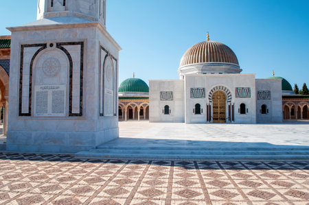 Bourguiba Mausoleum is an architectural landmark in Monastir, Tunisia.の写真素材