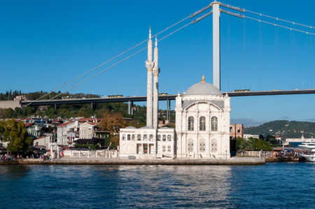 Ortakoy Mosque is an architectural monument of the European part of Istanbul.の写真素材