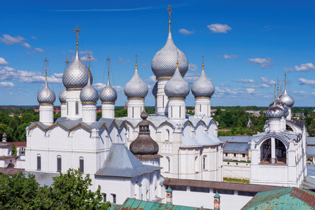 View of the Assumption Cathedral in Rostov, Russia.の写真素材