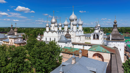 View of the Rostov Kremlin, Yaroslavl region, Russia.