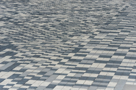White gray paving stones in the park.の写真素材