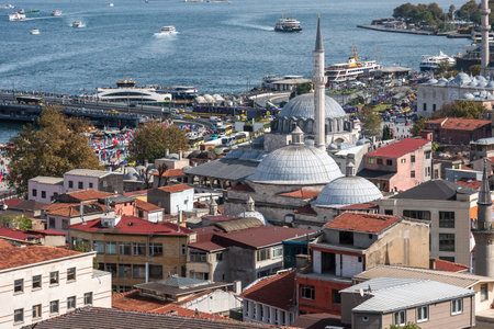 View of the Rustem Pasha Mosque in Istanbul, Turkey.の写真素材