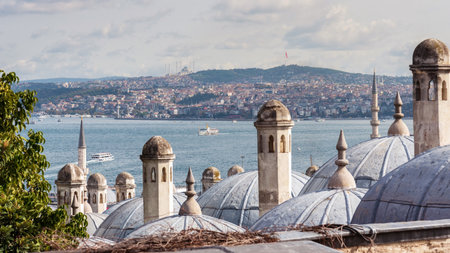 View of the Bosphorus Strait in Istanbul, Turkey