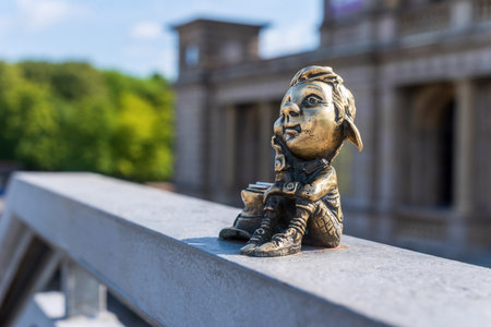 Khomlin is a small bronze figurine in Kaliningrad, Russia.の写真素材