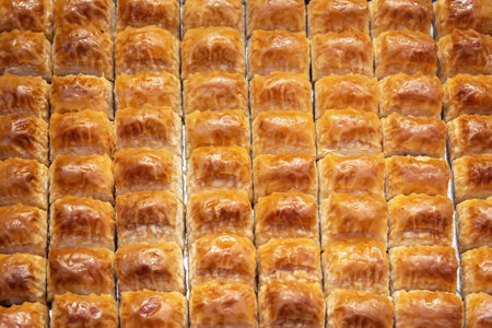 Baklava is a traditional Turkish dessert.の写真素材