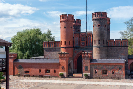 Friedrichsburg Gate in Kaliningrad, Russia, inscription "friedrichsburg fortress".の写真素材