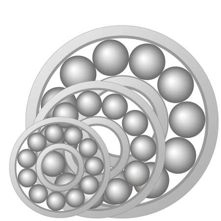 Design element of a mechanical bearing. Vector line icon template.You can use in energy, power, machine, transportationのイラスト素材
