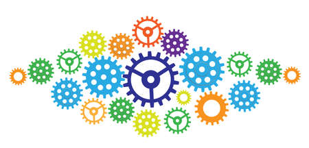 illustration of abstract web design with copy space in cog wheelのイラスト素材
