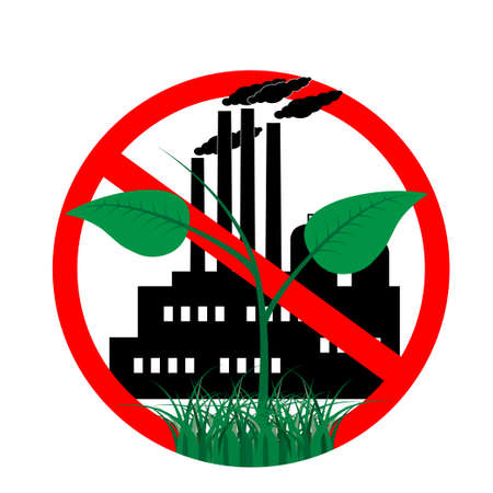 icon against the pollution of the environment. for pure nature, against globalizationのイラスト素材