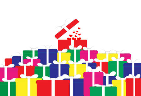 vector illustration of a mountain of giftsのイラスト素材