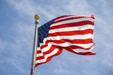 American flag on pole